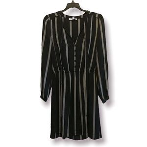 DR2 Black Shirt Dress with White Stripes